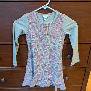 Naartjie Kids Floral Layered Dress Pink And Green Size 6